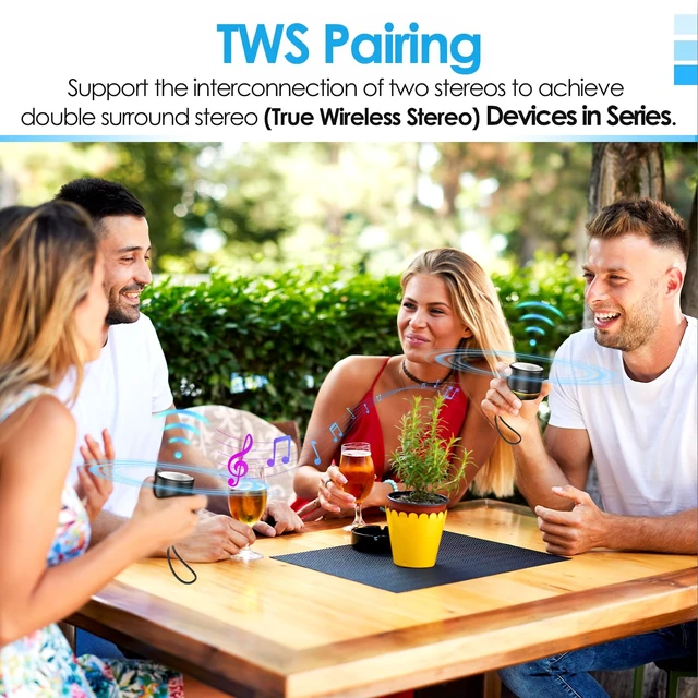 Alt view image 6 of 7 - Portable Bluetooth Speaker Case Packed, Mini Speaker, Noise Mic 12H Battery Life, Metal Cover,TWS Pairing, Wireless Speaker with RGB Lights for Home/Travel/Outdoor/Car/Beach by Music Lovers