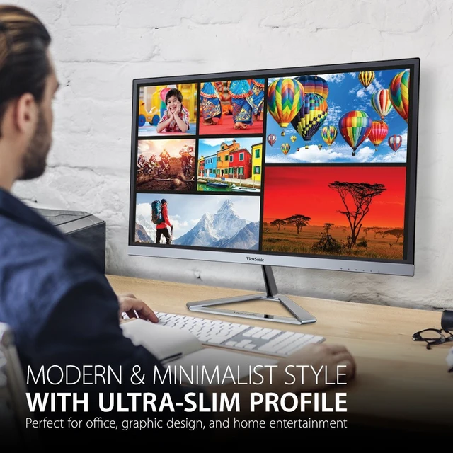 Alt view image 2 of 5 - VX2476-SMHD 24 Inch 1080p Computer Monitor, IPS LED Display DisplayPort, HDMI, VGA, Ultra Thin Bezels, Eye Care, FreeSync, Home Office, Laptop, PC, Macs, Anti Glare, 100Hz, 4ms Response