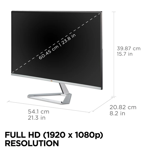 Alt view image 3 of 5 - VX2476-SMHD 24 Inch 1080p Computer Monitor, IPS LED Display DisplayPort, HDMI, VGA, Ultra Thin Bezels, Eye Care, FreeSync, Home Office, Laptop, PC, Macs, Anti Glare, 100Hz, 4ms Response