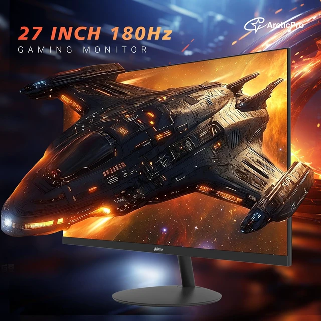 Alt view image 4 of 7 - 27 Inch 180Hz Gaming Monitor, FHD 1080p Computer Monitor, IPS 1ms MPRT, Adaptive Sync, HDMI & DP Ports, 3-Sided Frameless, Enhanced Eye Care, VESA, Tilt Adjust