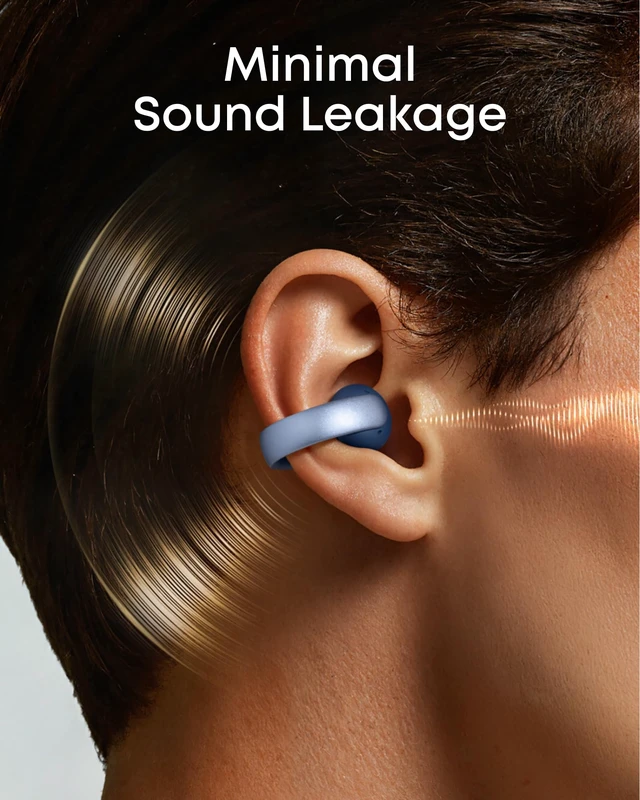 Alt view image 6 of 7 - AeroClip by Anker Open Ear Earbuds, Clip On Earbuds, Open Ring Ultra-Comfort for Running Workout, Stable, Power Bass, Hi-Res, 32H Playtime, Bluetooth 5.4, IP55 Water-Resistant, Clear Calls