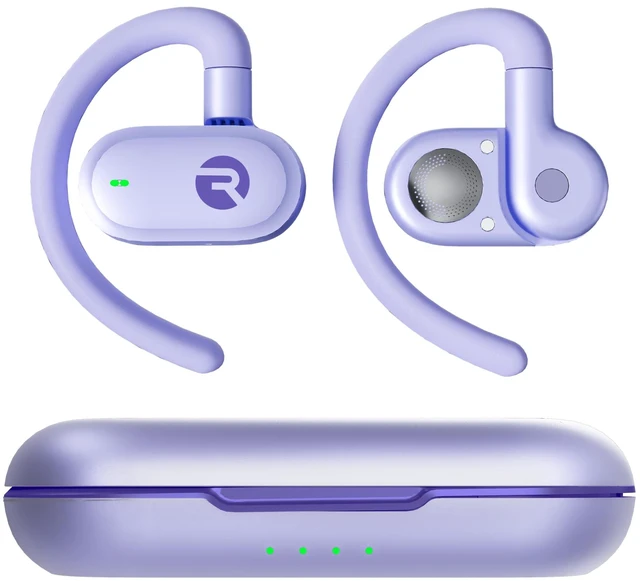 Main image of Fitness Open Ear Earbuds Open Ear Headphones, Earbuds Wireless Bluetooth, Running Headphones, Sweat & Water-Resistant Earphones, 40 Hours Battery Life (Purple)