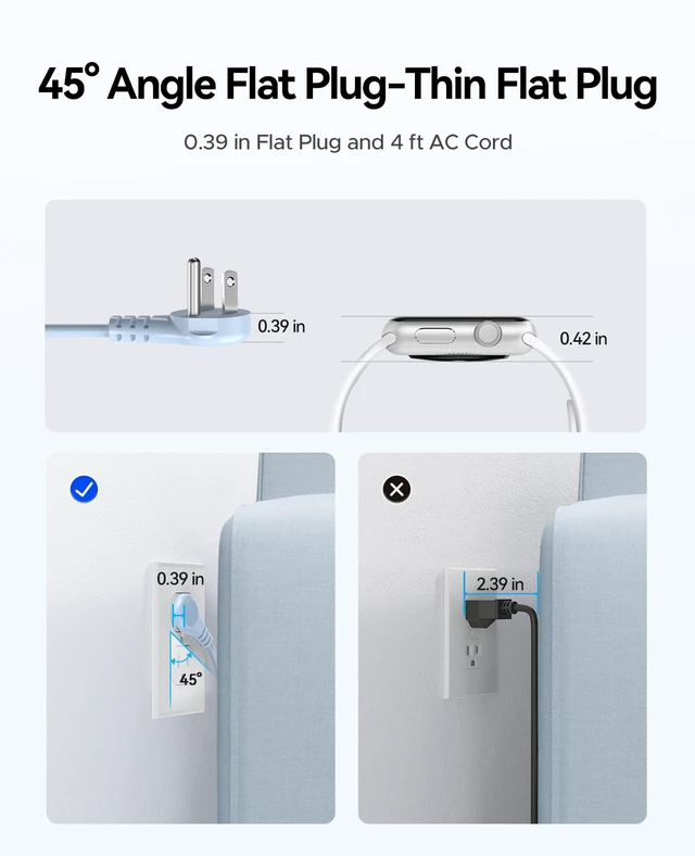 Alt view image 7 of 7 - Travel Power Strip PD20W with 4 AC Outlets 3 USB Ports (1 USB-C) 4FT Flat Plug Extension Cord, Compact Portable Design for Business Travel, Cruise Ship Essentials-AP3