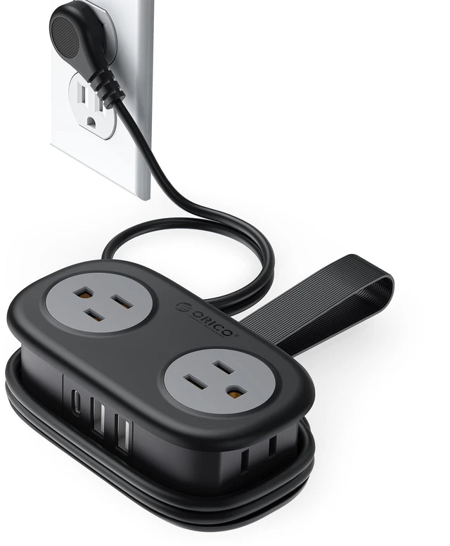 Main image of Cruise Approved Travel Power Strip, 4FT Wrap-Around Extension Cord with 4 AC Outlets 3 USB Ports (1 USB C), 45° Flat Plug Compact for Hotel Travel Essentials ETL Listed-AP3