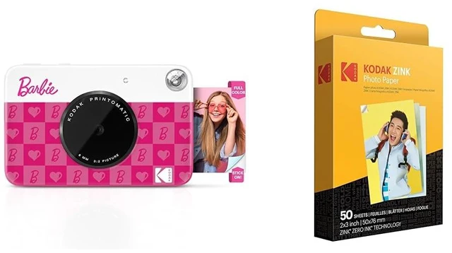 Main image of Barbie x Printomatic Full-Color Instant Print Digital Camera + 2"x3" Premium Photo Paper (50 Sheets)