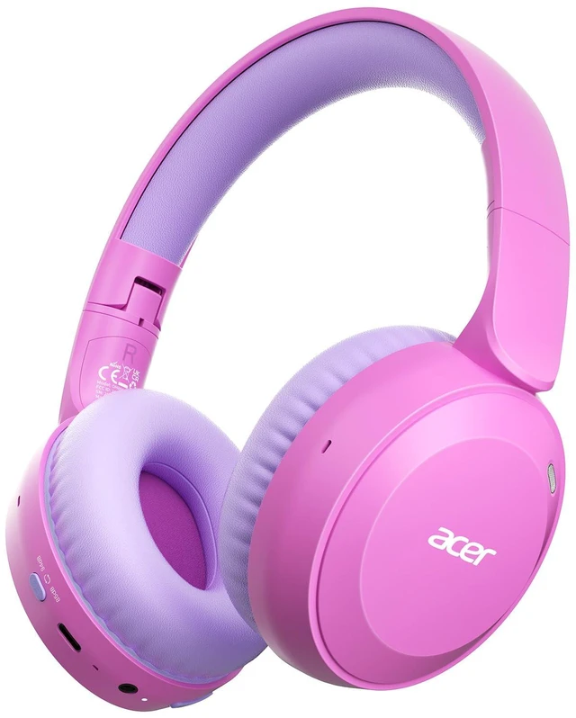 Main image of Kids Bluetooth Headphones, 85/94dB Volume Limiter, Foldable Wireless Over-Ear Headphones for iPad, Travel, 60H Playtime, Bluetooth 6.0, Built-in Mic, Pink