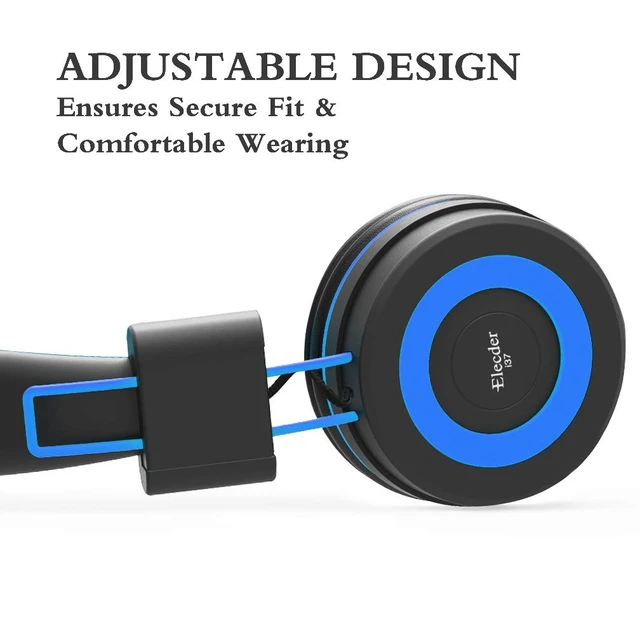 Alt view image 4 of 7 - i37 Kids Headphones for School Child Girls Boys Teens, Black/Blue Foldable Adjustable Lightweight, 3.5mm Audio Jack On Ear Headphones for Smartphones Chromebook Computer PC Tablets Travel