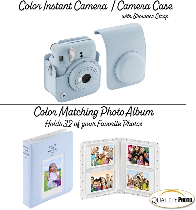 Alt view image 5 of 7 - Instax Mini 12 Instant Camera with Case, Decoration Stickers, Frames, Photo Album and More Accessory kit (Pastel Blue)