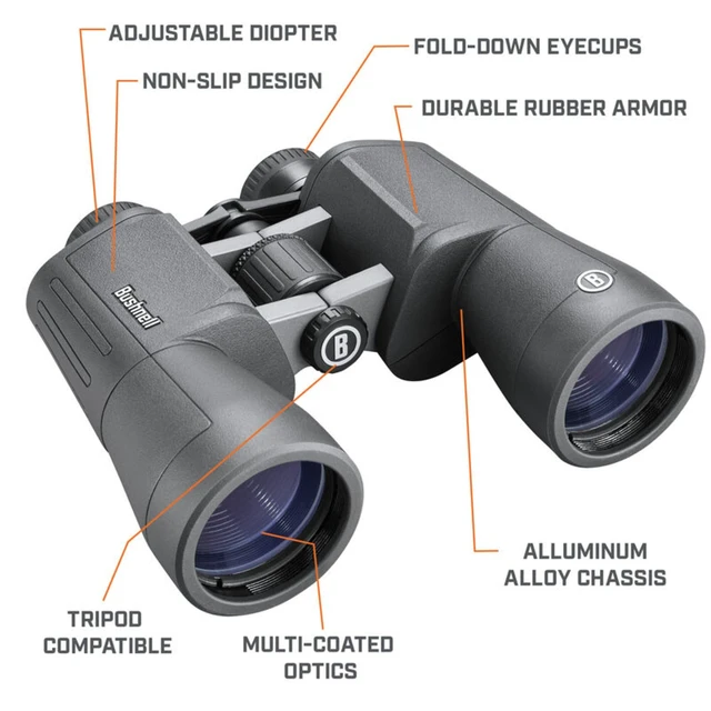 Alt view image 7 of 7 - PowerView 2 Binoculars, High-Definition Binoculars with Multi-Coated Lenses, Durable Aluminum Alloy Chassis, Wide Field of View, Ideal for Wildlife Observation, Hiking and Sporting Events