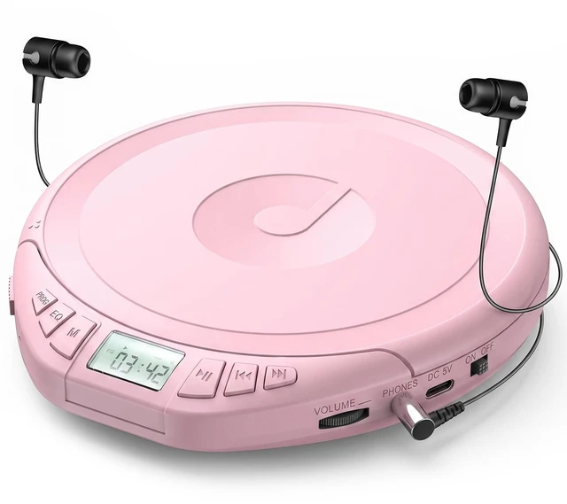 Main image of Portable CD Player with Earphones CD Player for Car CD Dsicman with Anti-Skip Shockproof with LCD Display Support PROG Memory Repeat Function