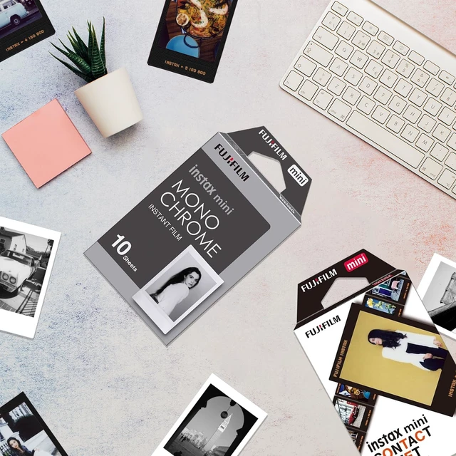 Alt view image 4 of 6 - Instax Mini Contact Instant Film 10 Sheets + Mono Chrome 10 Sheets + BluebirdSales Microfiber Cleaning Cloth Creative Photography Bundle (Mini Film Combo)