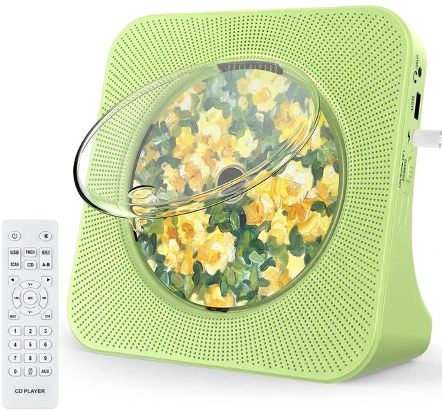 Main image of Portable CD Player with Bluetooth, CD Player with Speaker for Home Plug-in desktop use,2-way Bluetooth mode, 3W speakers, FM radio, sleep timer, A-B repeat,USB/AUX