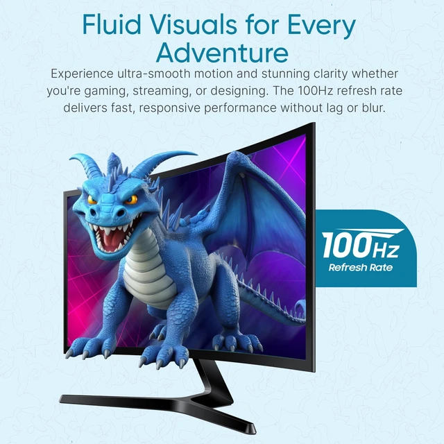 Alt view image 3 of 7 - S36GD 27" Curved Monitor LCD FHD, 16:9, 1920x1080, HDMI, VGA, VESA, Eye Saver & Flicker-Free Tech Boomph's Comprehensive Ultimate Performance Cloth Solution for Your Workspace