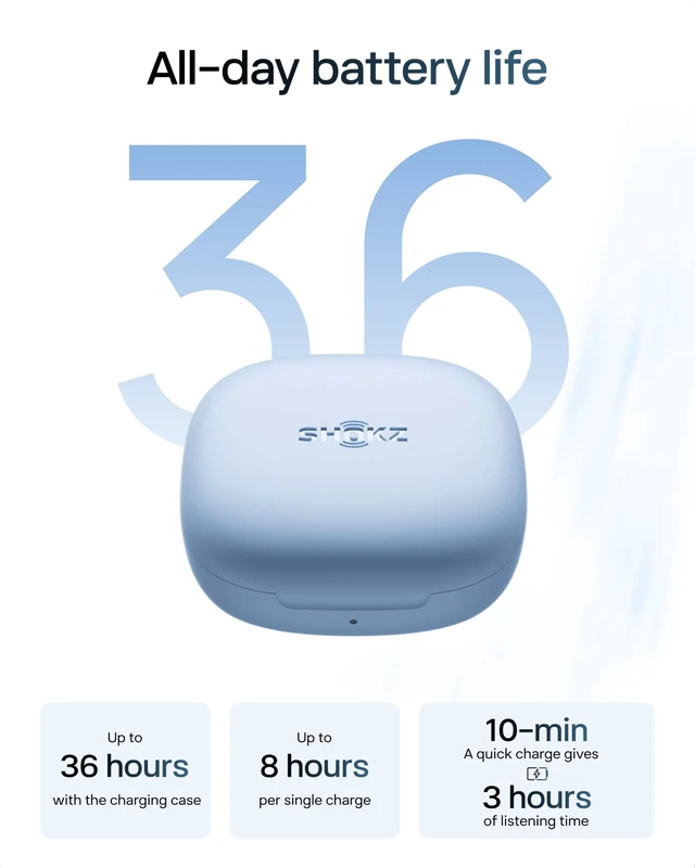 Alt view image 7 of 7 - OpenFit Air 2, Open Earbuds, Black, Water Resistant, Secure Earhooks Hooked on comfort; Natural sound; Open-ear awareness; AI call clarity; IP55; Workout/leisure/work/driving use