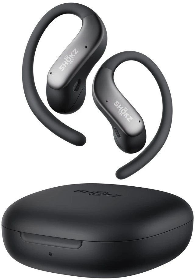 Main image of OpenFit Air 2, Open Earbuds, Black, Water Resistant, Secure Earhooks Hooked on comfort; Natural sound; Open-ear awareness; AI call clarity; IP55; Workout/leisure/work/driving use