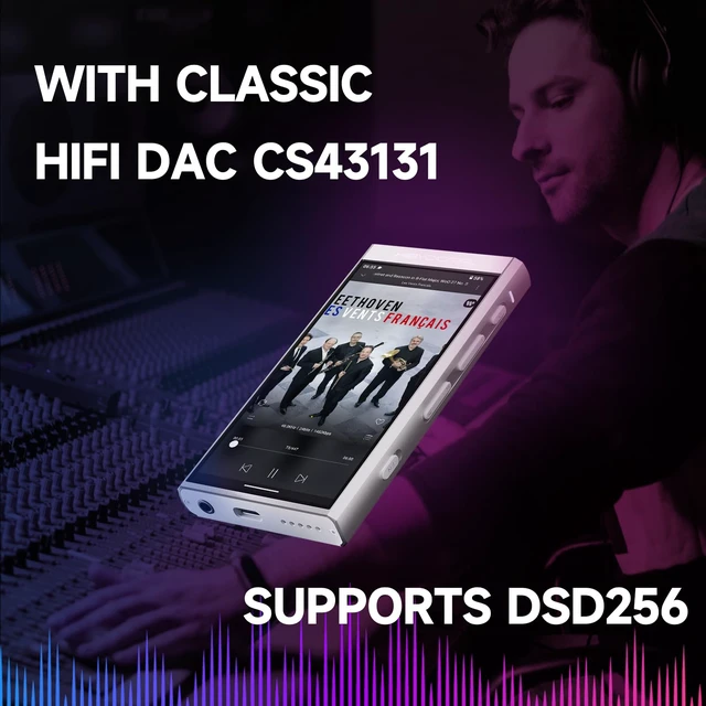 Alt view image 4 of 7 - Digital M300 Android MP3 Player with Bluetooth and WiFi Streaming Player Android 13 Snapdragon 665 HiFi Audio (PCM/DSD) FM Radio Speaker Touchscreen 32GB + 2TB Expandable Storage