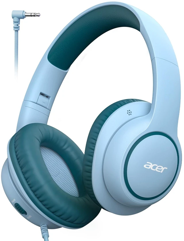 Main image of OHW328 Kids Headphones Wired for School - Over Ear Design 85/94dB Safe Volume, 3.5mm Jack Foldable Headphones for Kids Boys Girls Classroom Yoto Player Chromebook Travel Green