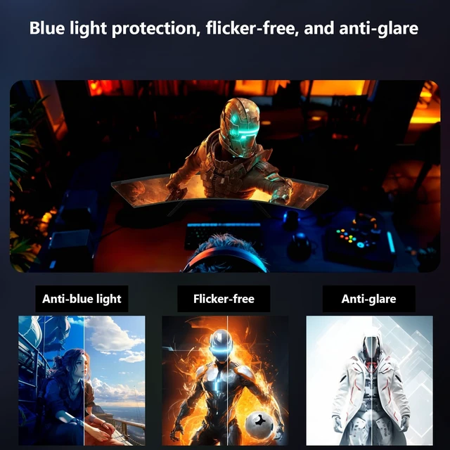 Alt view image 7 of 7 - Z-Edge 27 inch Curved Gaming Monitor, 1080P 280Hz 240Hz Computer Screen FHD Monitor Gaming, 1500R, MPRT 1ms, FreeSync, 350nits, 4000:1 Contrast, UG27P Frameless, DP & HDMI, Metal Stand