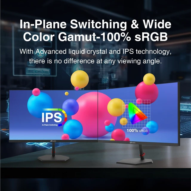 Alt view image 7 of 7 - 27 Inch Gaming Monitor QHD 1440p, 210Hz 200Hz Monitor, 2K, IPS 1ms MPRT, Adaptive Sync, 3-Sided Frameless, PIP/PBP, Ultra Slim, 130% sRGB, Bluelight Filter, HDMI *2, DP*2