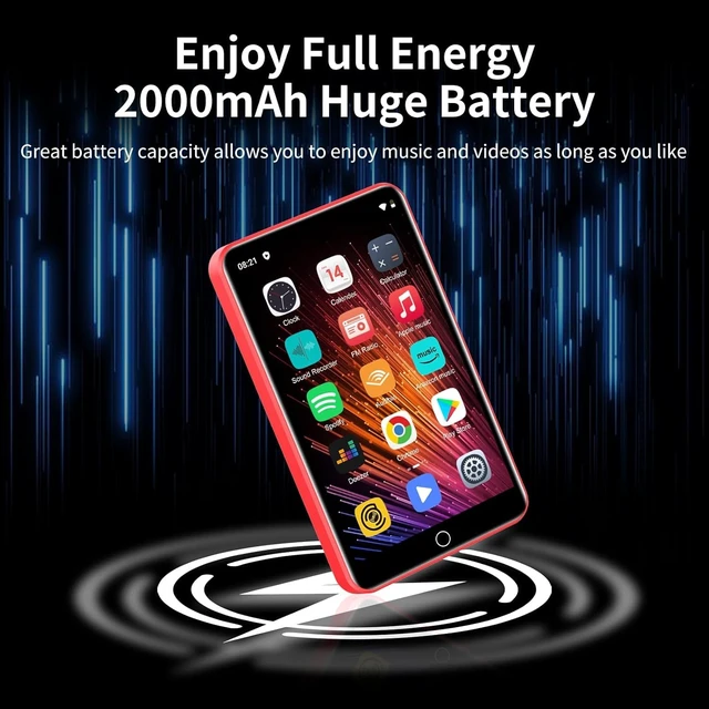 Alt view image 6 of 7 - 80GB MP3 Player with Bluetooth and WiFi, Android OS, 4" Touch Screen Spotify Music&Video Player, Built-in Speaker, FM Radio, MP4 Player for Kids