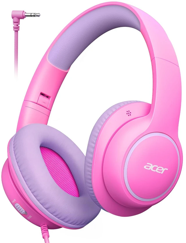 Main image of OHW328 Kids Headphones Wired for School - Over Ear Design 85/94dB Safe Volume Limit, 3.5mm Jack Foldable Headphones for Kids Boys Girls Classroom Yoto Player Chromebook Travel Pink