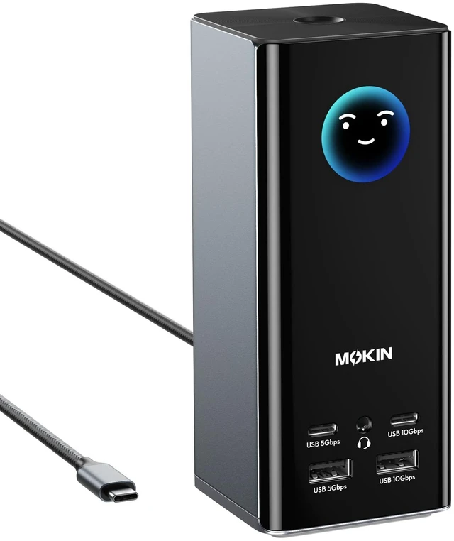 Main image of USB C Docking Station 3 Monitors, 17-in-1 Triple Display Docking Station with 3 HDMI & 2 DP, 10G USB A/C, Gigabit Ethernet, 100W PD, Smart Display, SD/microSD, for Mac/Dell/Hp(Driver Required)