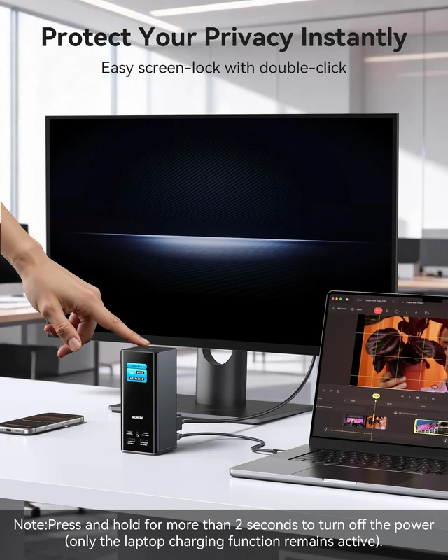 Alt view image 6 of 7 - USB C Docking Station 3 Monitors, 17-in-1 Triple Display Docking Station with 3 HDMI & 2 DP, 10G USB A/C, Gigabit Ethernet, 100W PD, Smart Display, SD/microSD, for Mac/Dell/Hp(Driver Required)