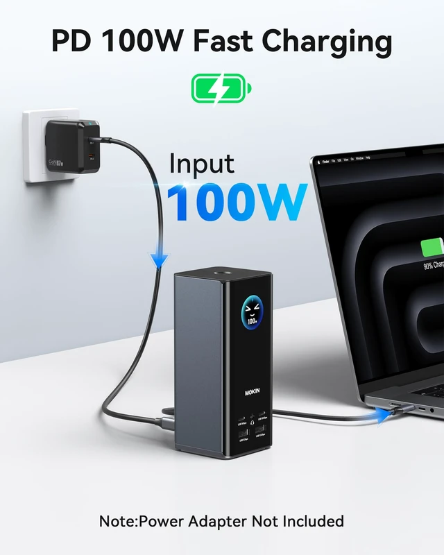 Alt view image 7 of 7 - USB C Docking Station 3 Monitors, 17-in-1 Triple Display Docking Station with 3 HDMI & 2 DP, 10G USB A/C, Gigabit Ethernet, 100W PD, Smart Display, SD/microSD, for Mac/Dell/Hp(Driver Required)