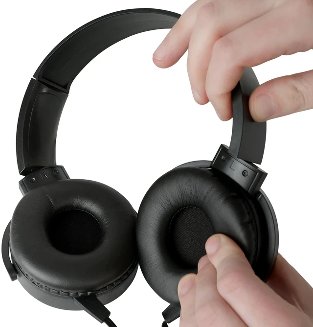 Alt view image 7 of 7 - Classroom Headphones Bulk 5 Pack, Student On Ear Color Varieties, Comfy Swivel Earphones for Library, School, Airplane, Kids, for Online Learning and Travel, Noise Stereo Sound 3.5mm Jack (Black)