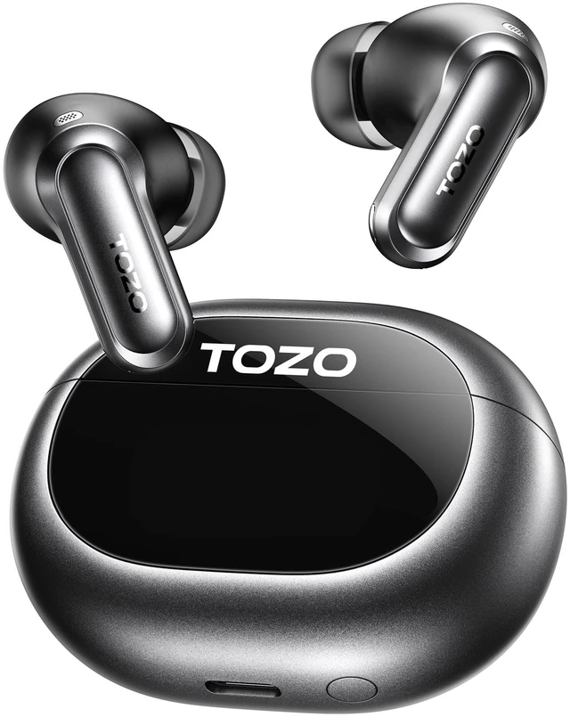 Main image of NC20 Active Noise Cancelling Wireless Earbuds LDAC Hi-Res Bluetooth 6 Mics AI Call Ear Buds 80H Playtime, Dual Pairing, 32 EQ via App, IPX8 Waterproof, Wireless Charging Case Glossy Black