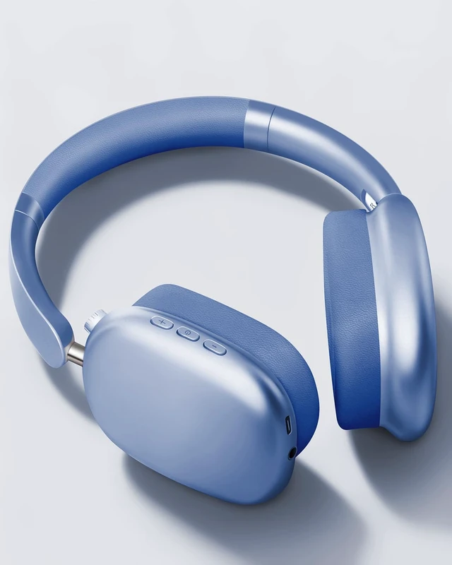 Alt view image 2 of 7 - Y01 Wireless Noise Canceling Headphones Bluetooth 5.3 Over Ear Headphones with Microphone, Hi-Res Audio, 48H Playtime, Foldable Comfortable Earpads,Compatible with iOS,Android,PC, Blue