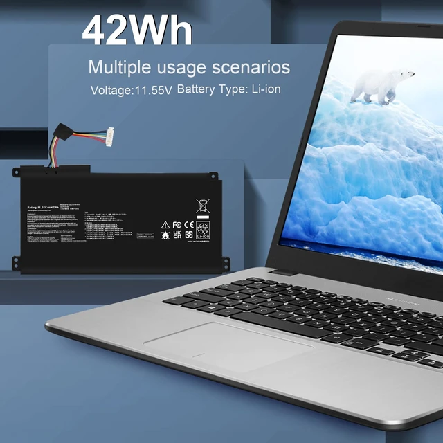 Alt view image 7 of 7 - B31N1912 C31N1912 Battery for Asus VivoBook 14 E410M E410MA L410M L410MA E410KA E510MA E510KA F414MA L510MA R522MA E410MA-EK007TS EK087T E410MA-EK991TS E410MA-EK026TS 0B200-03680000 3ICP5/57/80