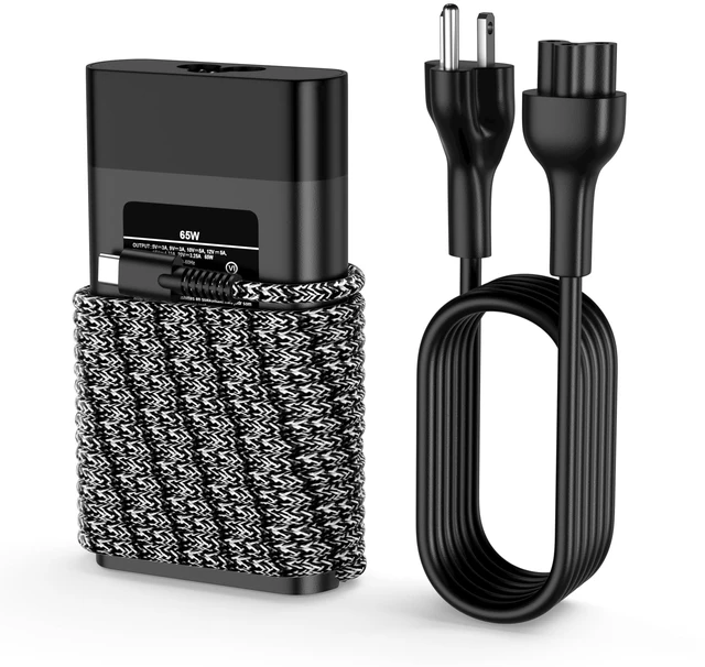 Main image of Slim 65W USB C Charger Compatible with HP Chromebook,Elite x2,ProBook,Elitebook x360,Elitebook,Spectre X360,Spectre,Envy X360,Type C Fast Charging Power Cord Ac Adapter