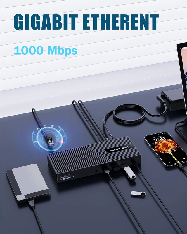 Alt view image 7 of 7 - Displaylink Docking Station 3 Monitors for Mac(M1-M5, Neo), Windows 100W PD, 3×HDMI/2×DisplayPort, 6x10Gbps USB Ports, Gigabit Ethernet, Ideal for Workstation & Home Office