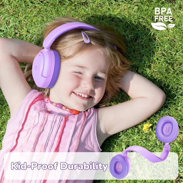 Alt view image 5 of 6 - BTH20 Active Noise Cancelling Headphones for Kids Toddler Travel SafeSound Tech3.1, 60H Play Time, USB C AUX Cable, Award-Winning Kids Bluetooth Wireless Headphones for Boys/Girls/Autism