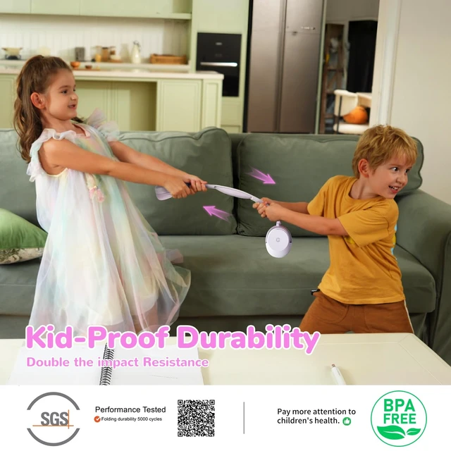 Alt view image 3 of 7 - BTH20 Active Noise Cancelling Headphones for Kids Toddler Travel SafeSound Tech3.1, 60H Play Time, USB C AUX Cable, Award-Winning Kids Bluetooth Wireless Headphones for Boys/Girls/Autism
