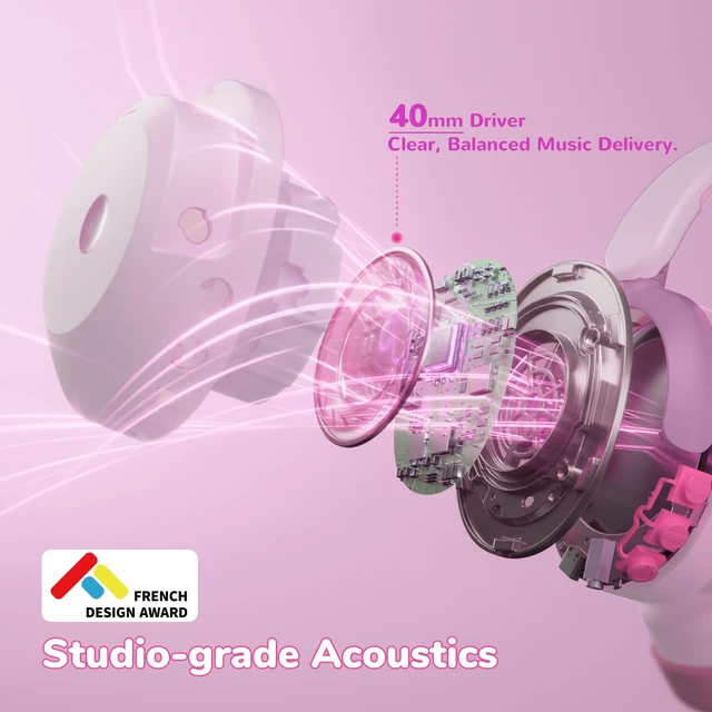 Alt view image 7 of 7 - BTH20 Active Noise Cancelling Headphones for Kids Toddler Travel SafeSound Tech3.1, 60H Play Time, USB C AUX Cable, Award-Winning Kids Bluetooth Wireless Headphones for Boys/Girls/Autism