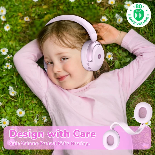 Alt view image 6 of 7 - BTH20 Active Noise Cancelling Headphones for Kids Toddler Travel SafeSound Tech3.1, 60H Play Time, USB C AUX Cable, Award-Winning Kids Bluetooth Wireless Headphones for Boys/Girls/Autism