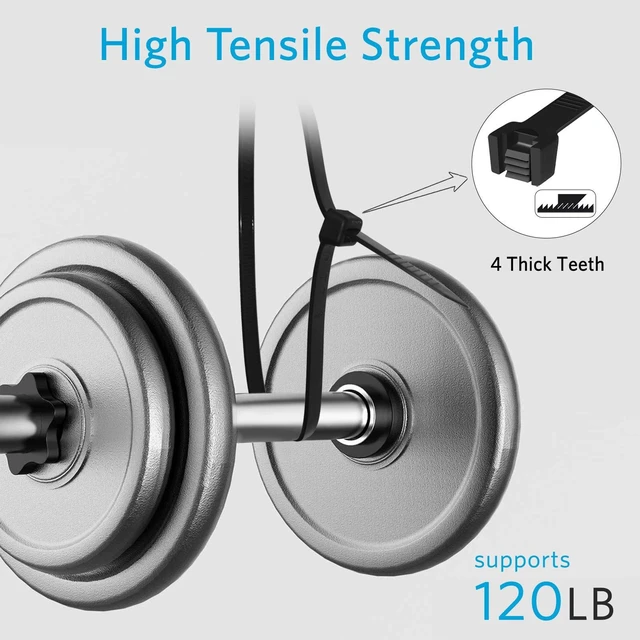 Alt view image 4 of 5 - Zip Ties Heavy Duty 12 inch with 120 Pounds Tensile Strength, Black Heavy Duty Cable ties, 500 Pieces,by