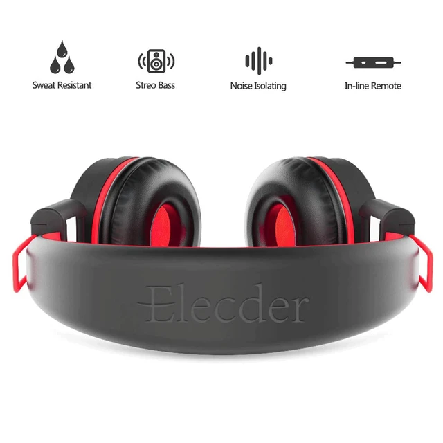 Alt view image 3 of 7 - i37 Kids Headphones for School Children Girls Boys Teens, Red Foldable Adjustable Lightweight, 3.5mm Audio Jack On Ear Headphones for Smartphones Chromebook Computer PC Tablets Travel