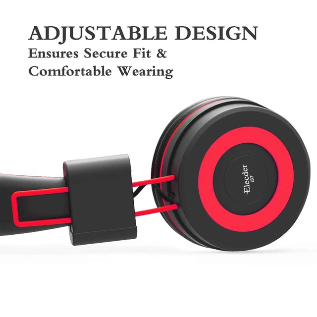 Alt view image 5 of 7 - i37 Kids Headphones for School Children Girls Boys Teens, Red Foldable Adjustable Lightweight, 3.5mm Audio Jack On Ear Headphones for Smartphones Chromebook Computer PC Tablets Travel
