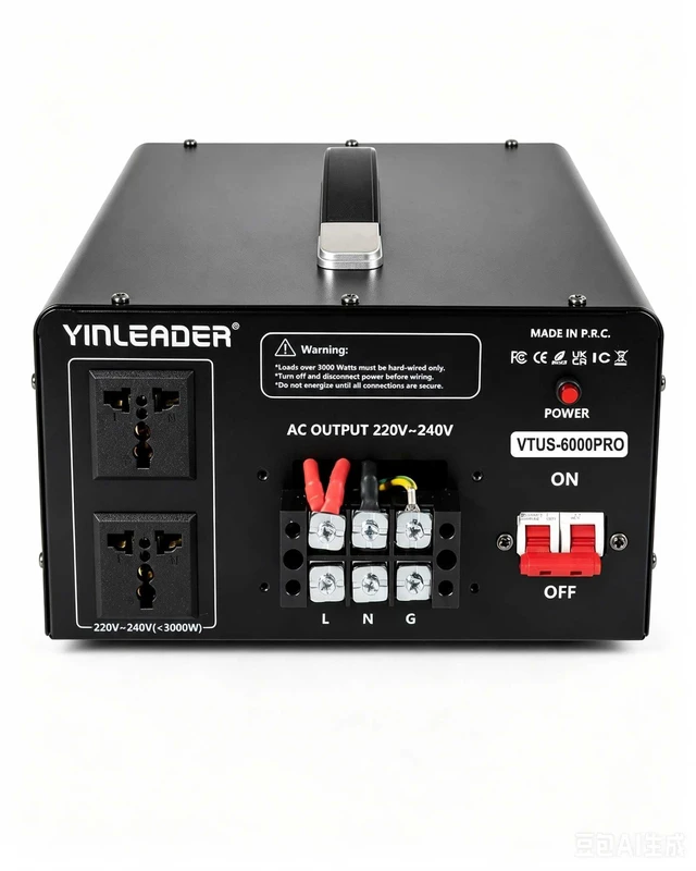 Main image of 6000W PRO Step Up Transformer, Hardwire Connection Only AC 110-120V to 220-240V High Capacity Voltage Converter, Circuit Breaker Safe Protection for EV Charging(excludes Cable)