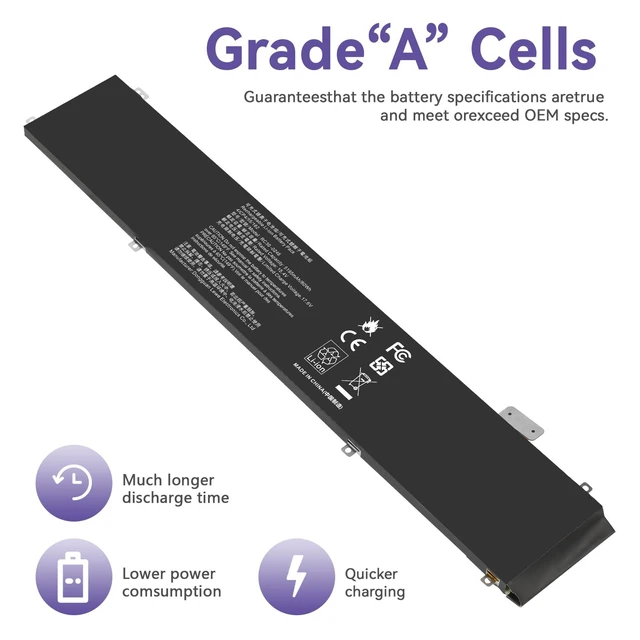 Alt view image 6 of 7 - RC30-0248 4ICP4/55/162 80Wh Laptop Battery for Razer Blade Advanced 15 2018 2019 2020 2021 RTX 2060 2070 2080 RZ09-02385 RZ09-02386 RZ09-02386E92 RZ09-02486 RZ09-0288 RZ09-02886 RZ09-0301 RZ09-03135