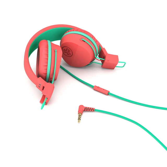 Alt view image 2 of 5 - JBuddies Studio, Kids Wired on-Ear Headphones, Bundle with USB-C Adapter, Volume limiting, Foldable, Peach