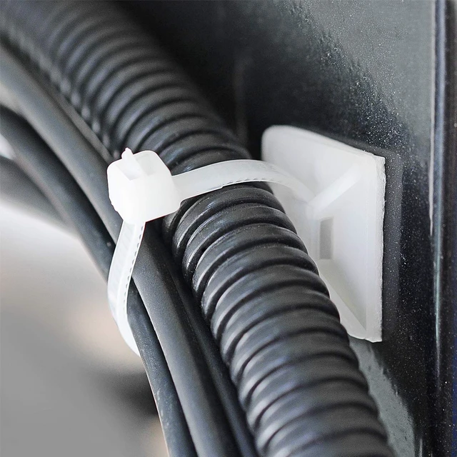 Alt view image 3 of 5 - 500 PCS 3/4" White Self Adhesive Cable Zip Tie Mounts Wire Cable Clips Holders Management Anchors Organizer Holders Squares(HS-101S)