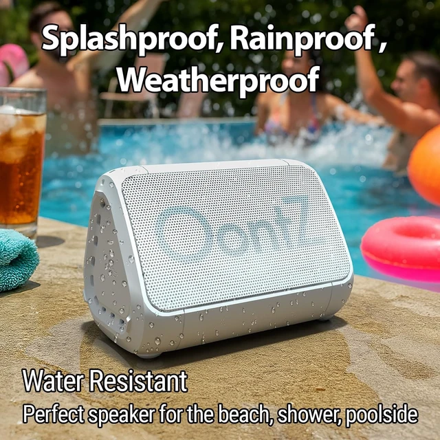 Alt view image 5 of 7 - OontZ Angle Solo Compact Bluetooth Speaker, 14-Hour Playtime, White Compact 5W Bluetooth speaker with clear sound, 100-ft range, IPX5, mic, AUX Input and USB-C Charging Cable