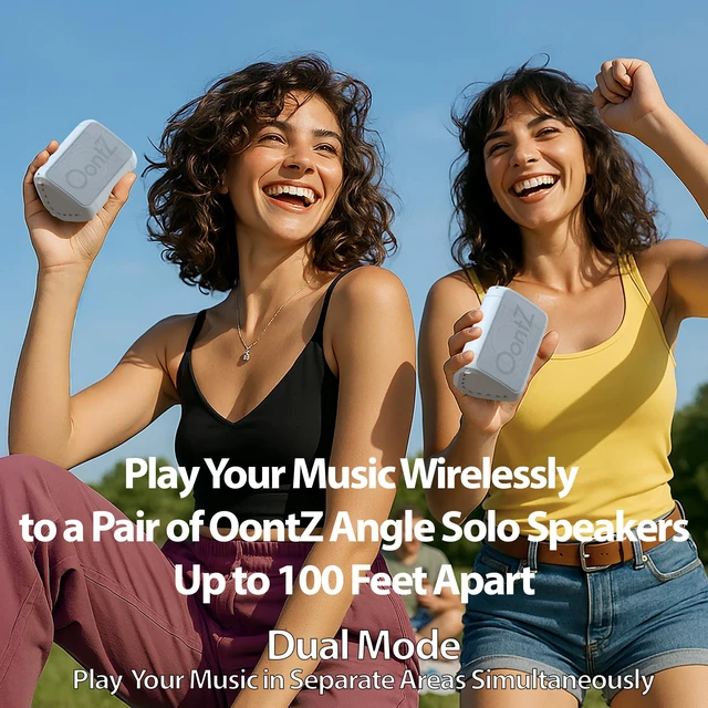 Alt view image 6 of 7 - OontZ Angle Solo Compact Bluetooth Speaker, 14-Hour Playtime, White Compact 5W Bluetooth speaker with clear sound, 100-ft range, IPX5, mic, AUX Input and USB-C Charging Cable