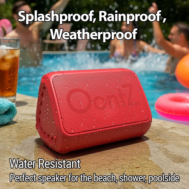 Alt view image 5 of 7 - OontZ Angle Solo Compact Bluetooth Speaker, 14-Hour Playtime, Red Compact 5W Bluetooth speaker with clear sound, 100-ft range, IPX5, mic, AUX Input and USB-C Charging Cable