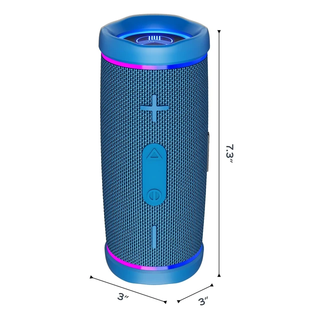 Alt view image 2 of 7 - HD77 Waterproof Bluetooth Speaker, 30W Deep Bass, RGB Light, 20H TWS Pairing for True Stereo, USB-C Fast Charge, AUX Input Portable Wireless Speaker for Outdoor & Backyard Use
