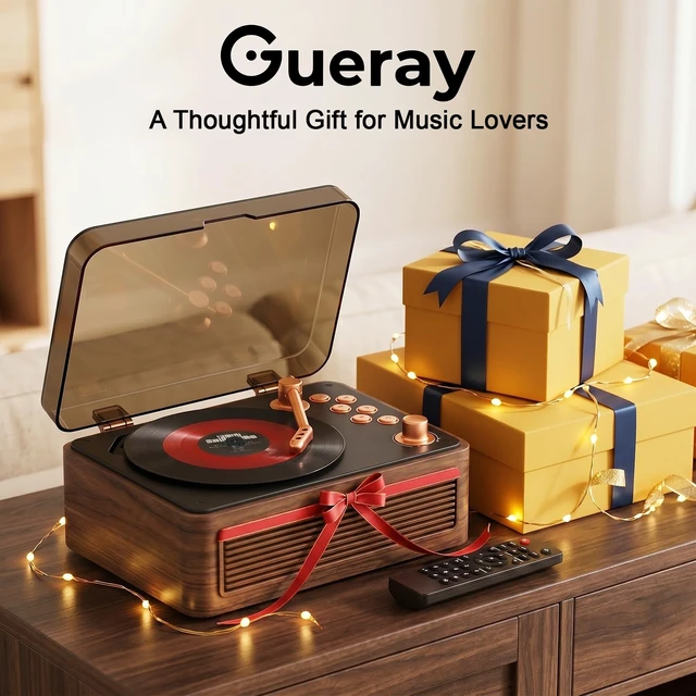 Alt view image 6 of 7 - CD Player for Home Retro, Bluetooth 5.4, Hi-Fi Speaker,FM Radio Portable wood CD music player 3600mAh rechargeable battery, room decor,vintage nostalgic record-style,gift for music lovers